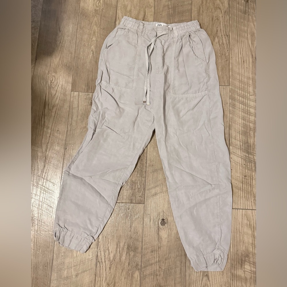 NWOT ZARA Elastic Waist Pants - Size XS: Color: Gray - Picture 2 of 8